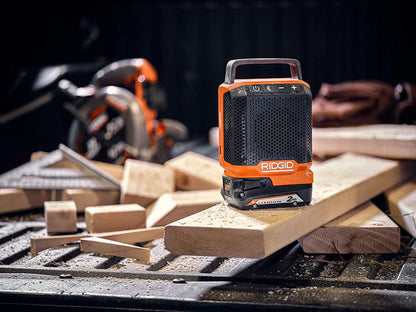 Open Box - RIDGID 18V Cordless Bluetooth Speaker (Tool Only)