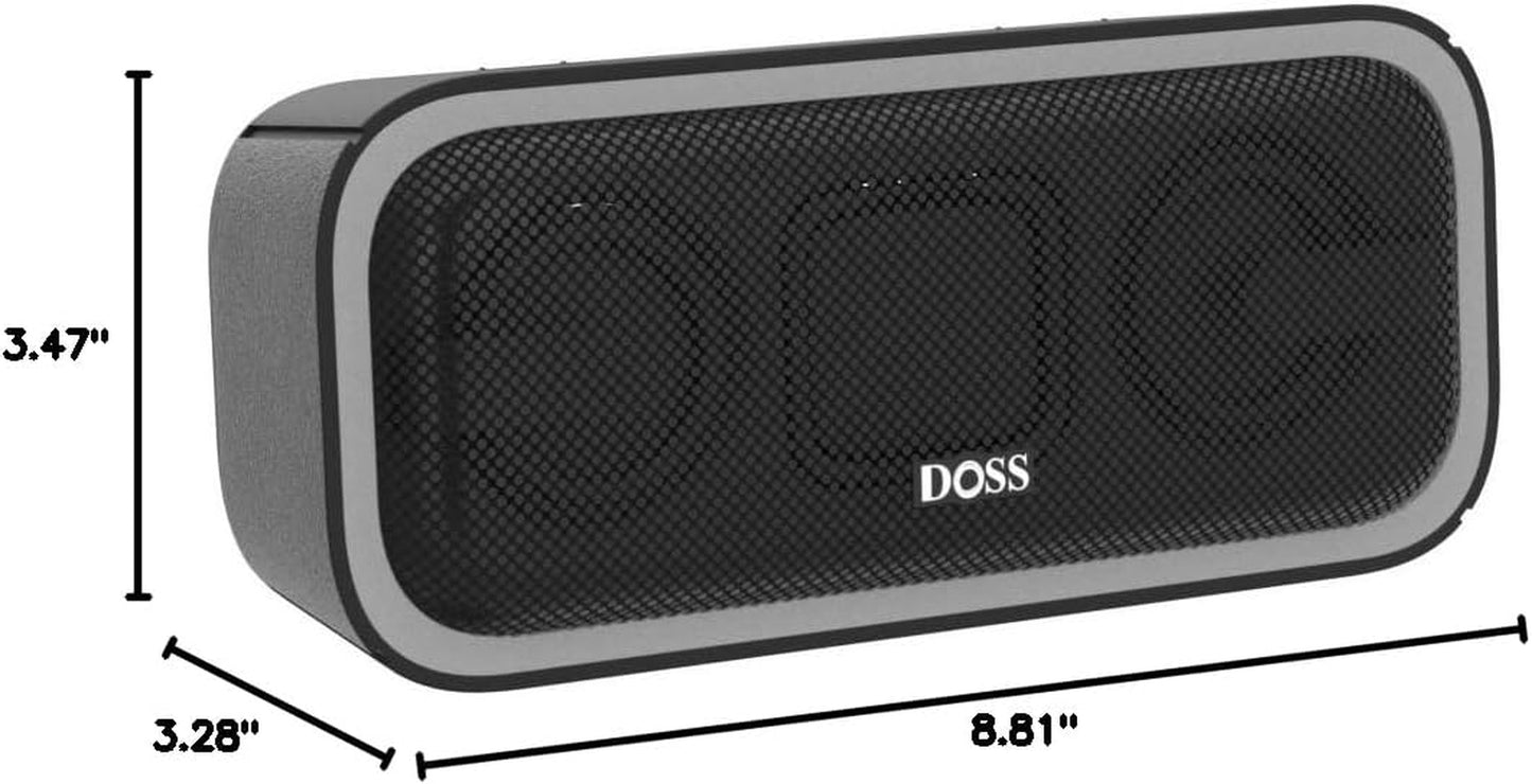 Bluetooth Speaker,  Soundbox Pro+ Wireless Pairing Speaker with 24W Stereo Sound, Punchy Bass, IPX6 Waterproof, 15Hrs Playtime, Multi-Colors Lights, for Home,Outdoor-Black